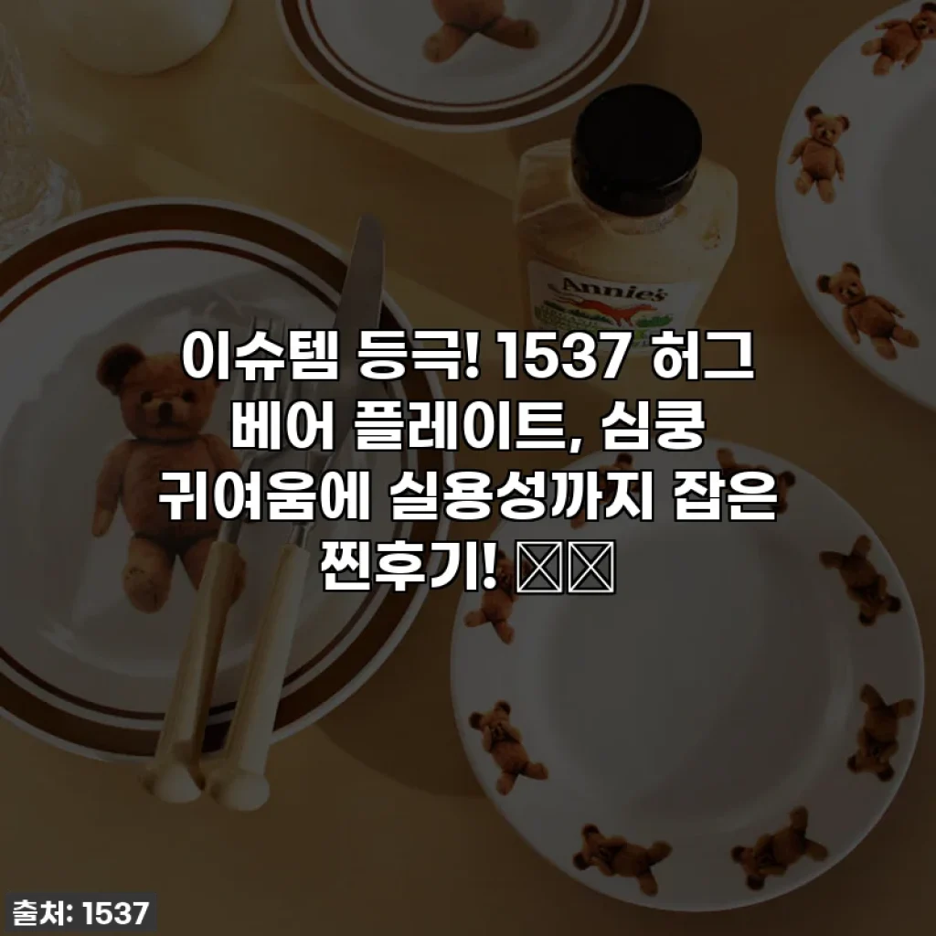 이슈템 등극! 1537 허그 베어 플레이트, 심쿵 귀여움에 실용성까지 잡은 찐후기! 🐻💕