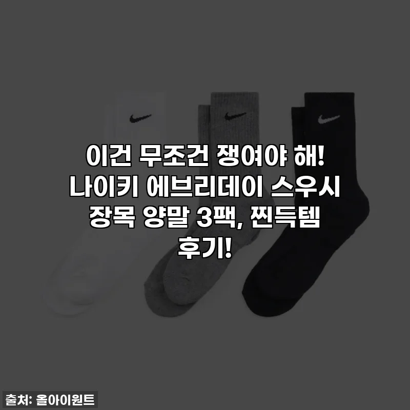 이건 무조건 쟁여야 해! 나이키 에브리데이 스우시 장목 양말 3팩, 찐득템 후기!
