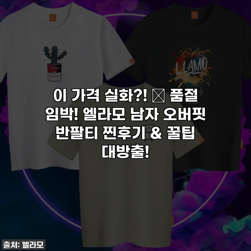이 가격 실화?! 🔥 품절 임박! 엘라모 남자 오버핏 반팔티 찐후기 & 꿀팁 대방출!