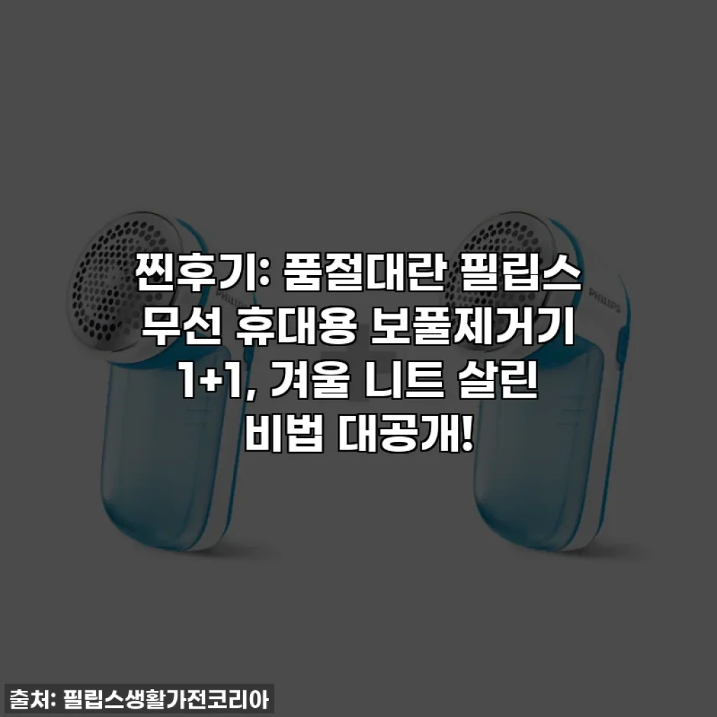 찐후기: 품절대란 필립스 무선 휴대용 보풀제거기 1+1, 겨울 니트 살린 비법 대공개!