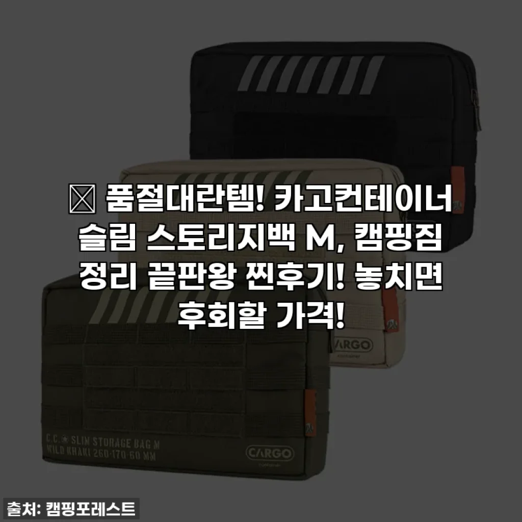 🔥 품절대란템! 카고컨테이너 슬림 스토리지백 M, 캠핑짐 정리 끝판왕 찐후기! 놓치면 후회할 가격!
