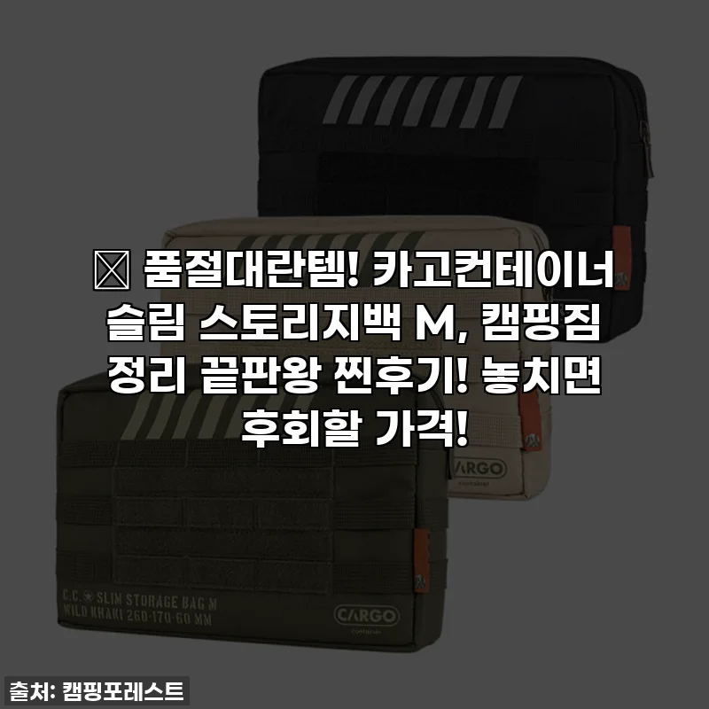 🔥 품절대란템! 카고컨테이너 슬림 스토리지백 M, 캠핑짐 정리 끝판왕 찐후기! 놓치면 후회할 가격!