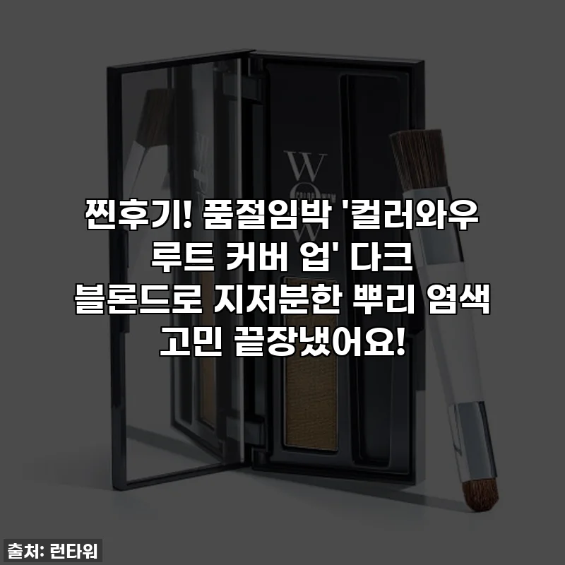 찐후기! 품절임박 '컬러와우 루트 커버 업' 다크 블론드로 지저분한 뿌리 염색 고민 끝장냈어요!