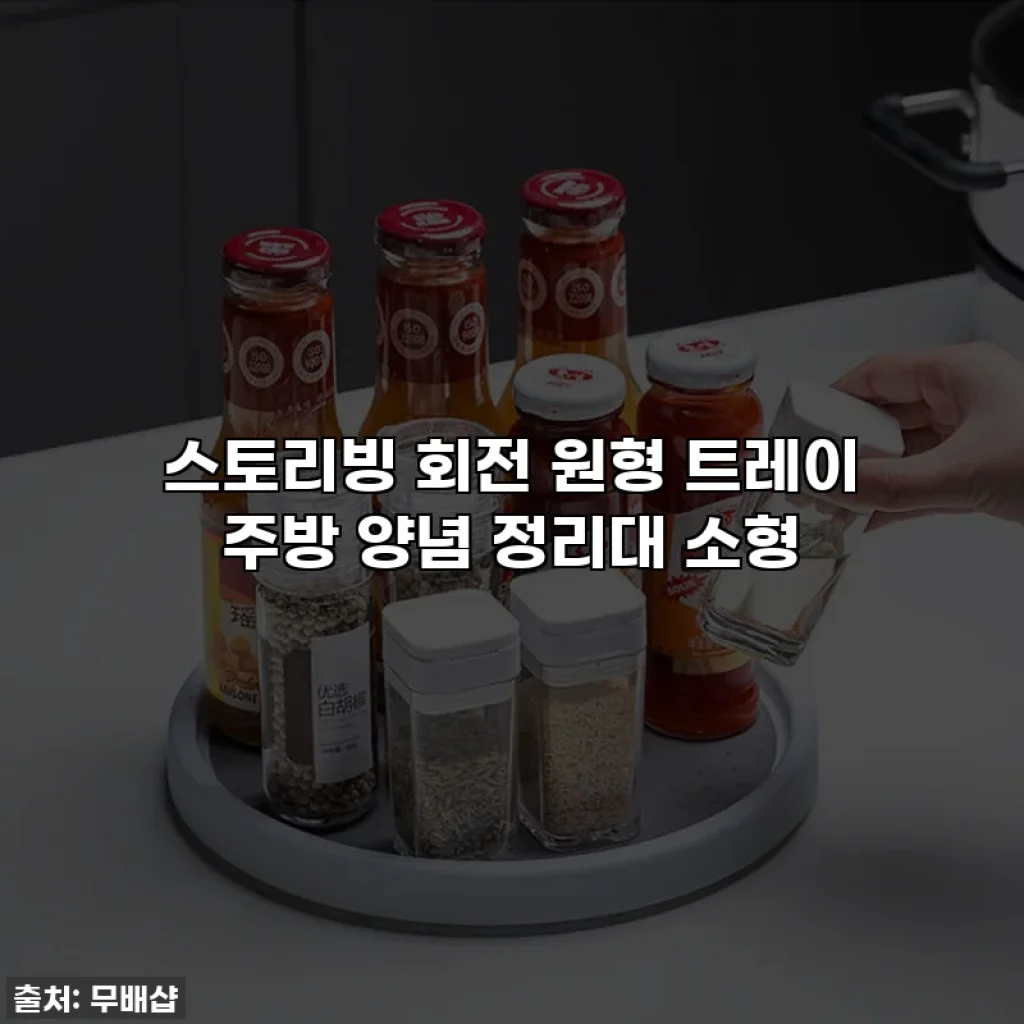 스토리빙 회전 원형 트레이 주방 양념 정리대 소형