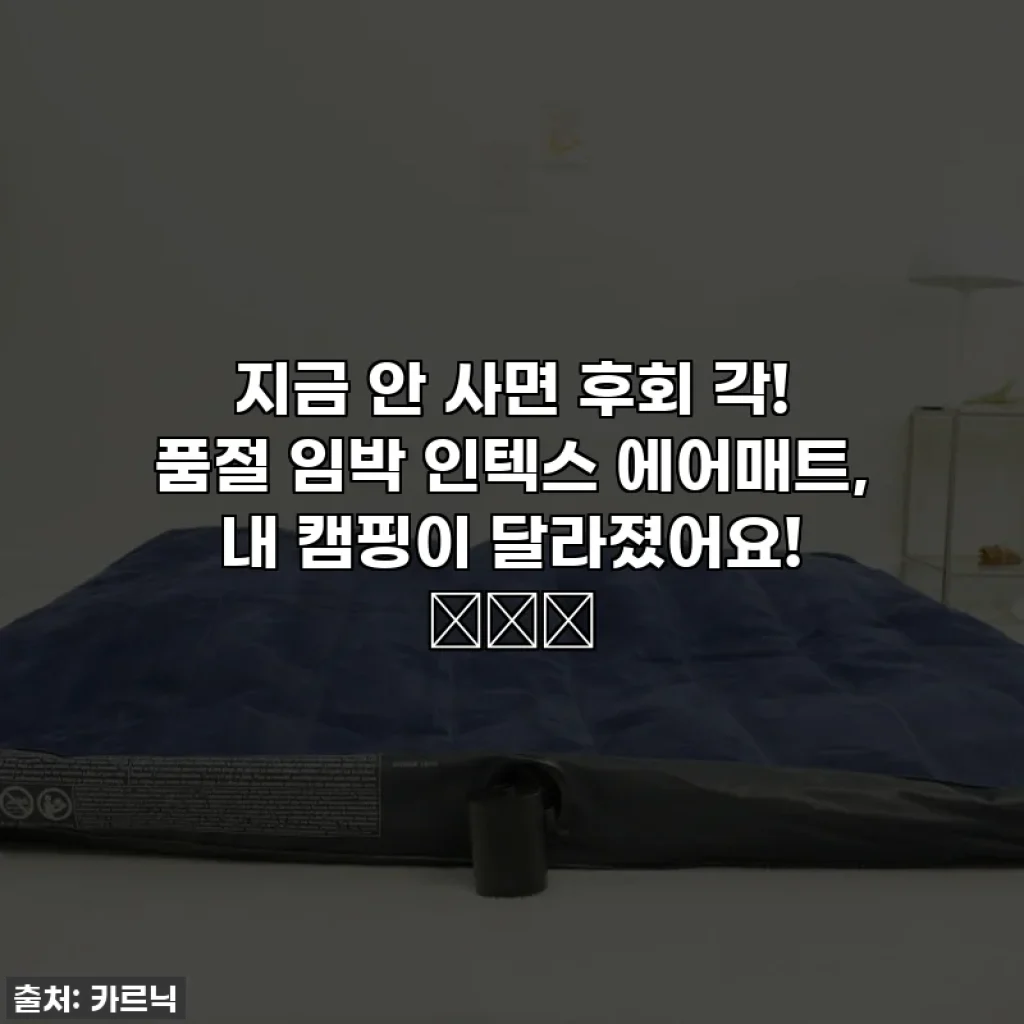 지금 안 사면 후회 각! 품절 임박 인텍스 에어매트, 내 캠핑이 달라졌어요! 🏕️✨