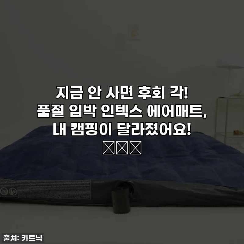 지금 안 사면 후회 각! 품절 임박 인텍스 에어매트, 내 캠핑이 달라졌어요! 🏕️✨