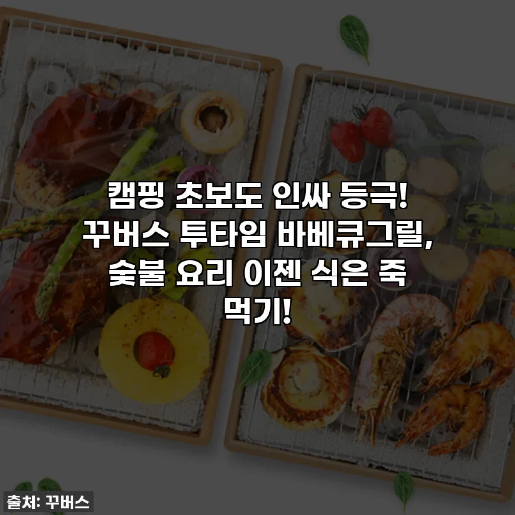 캠핑 초보도 인싸 등극! 꾸버스 투타임 바베큐그릴, 숯불 요리 이젠 식은 죽 먹기!