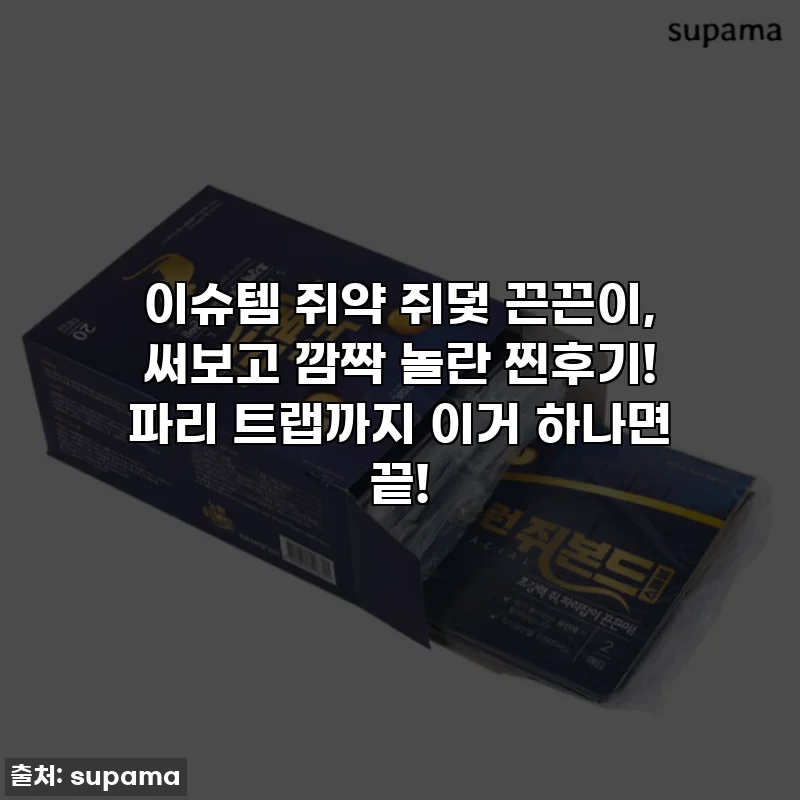 이슈템 쥐약 쥐덫 끈끈이, 써보고 깜짝 놀란 찐후기! 파리 트랩까지 이거 하나면 끝!