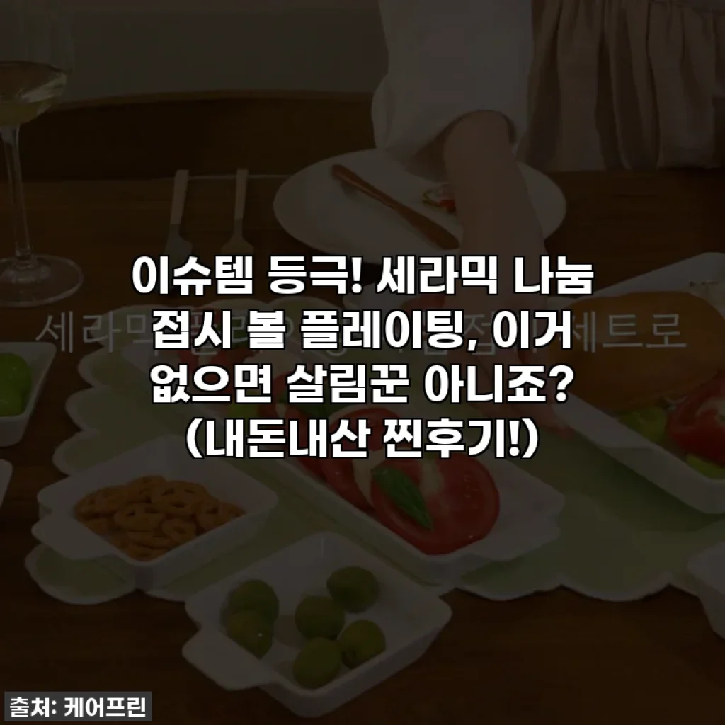 이슈템 등극! 세라믹 나눔 접시 볼 플레이팅, 이거 없으면 살림꾼 아니죠? (내돈내산 찐후기!)