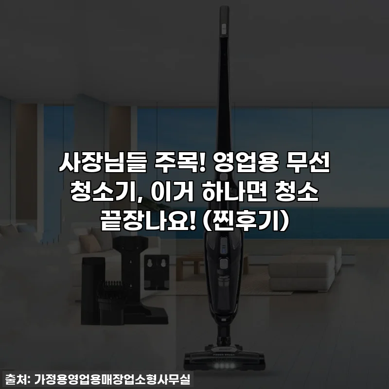 사장님들 주목! 영업용 무선 청소기, 이거 하나면 청소 끝장나요! (찐후기)