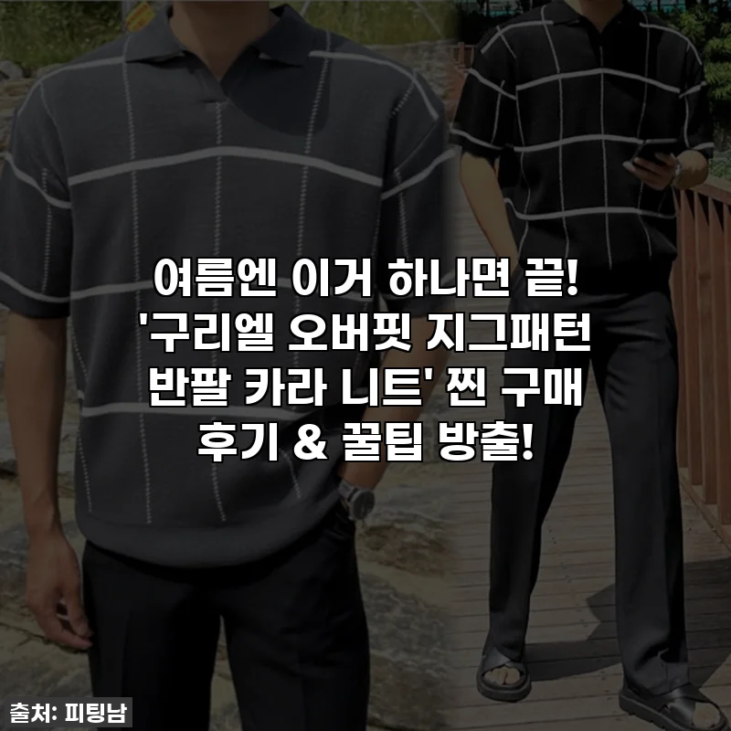 여름엔 이거 하나면 끝! '구리엘 오버핏 지그패턴 반팔 카라 니트' 찐 구매 후기 & 꿀팁 방출!
