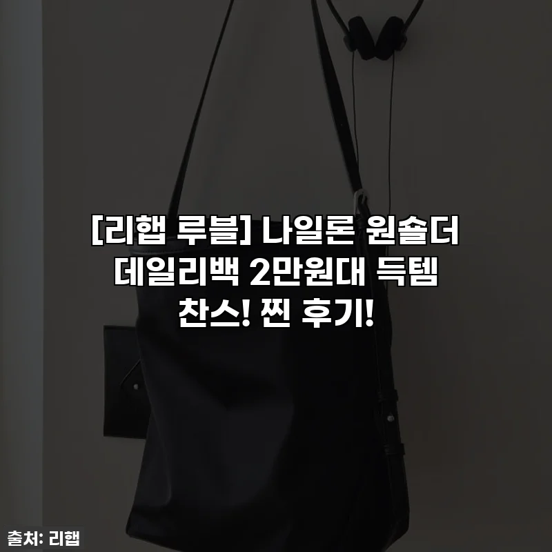 [리햅 루블] 나일론 원숄더 데일리백 2만원대 득템 찬스! 찐 후기!