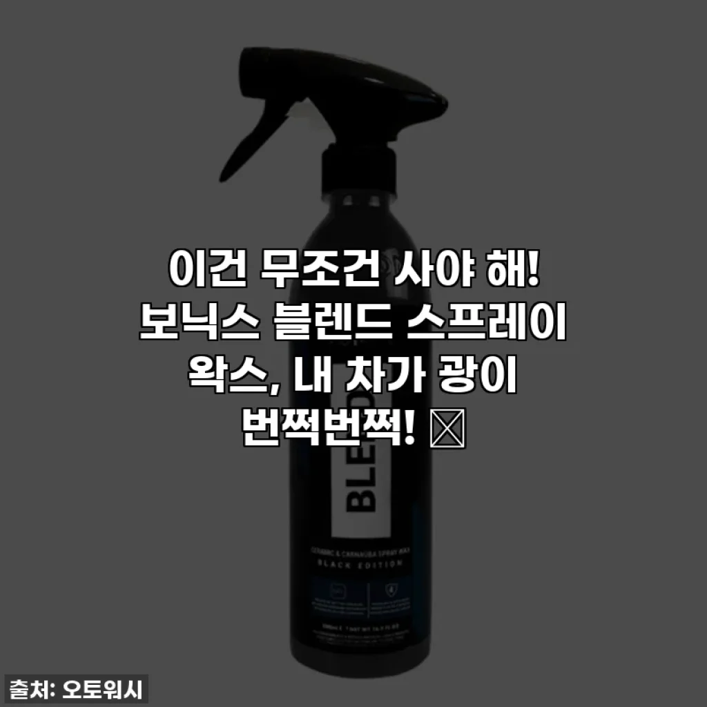 이건 무조건 사야 해! 보닉스 블렌드 스프레이 왁스, 내 차가 광이 번쩍번쩍! ✨