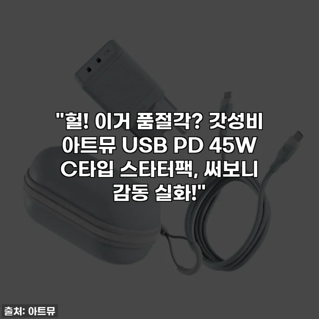 "헐! 이거 품절각? 갓성비 아트뮤 USB PD 45W C타입 스타터팩, 써보니 감동 실화!"