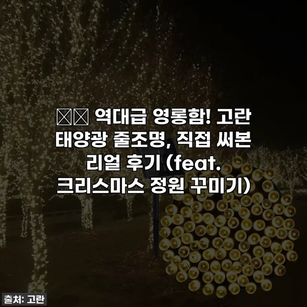 🎄✨ 역대급 영롱함! 고란 태양광 줄조명, 직접 써본 리얼 후기 (feat. 크리스마스 정원 꾸미기)