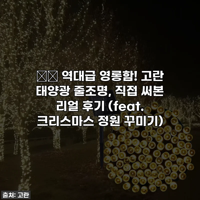 🎄✨ 역대급 영롱함! 고란 태양광 줄조명, 직접 써본 리얼 후기 (feat. 크리스마스 정원 꾸미기)