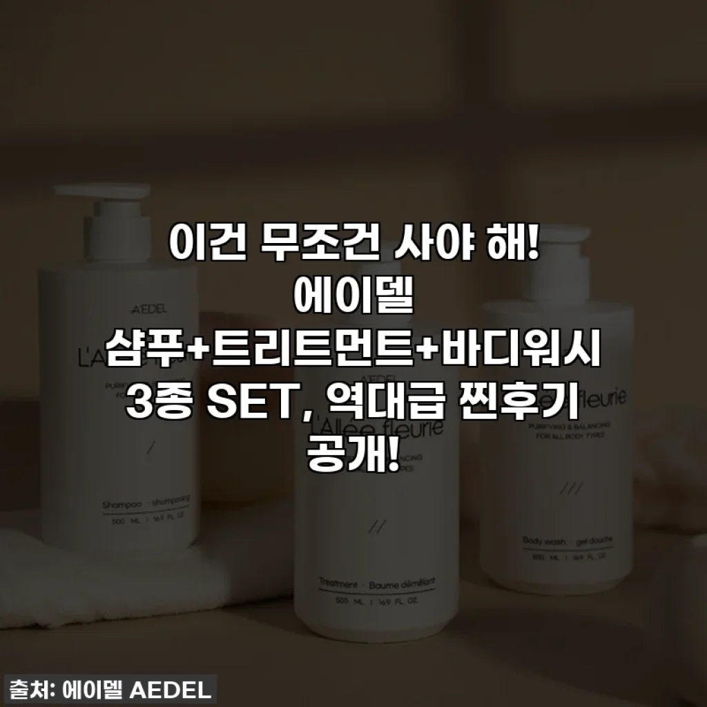 이건 무조건 사야 해! 에이델 샴푸+트리트먼트+바디워시 3종 SET, 역대급 찐후기 공개!