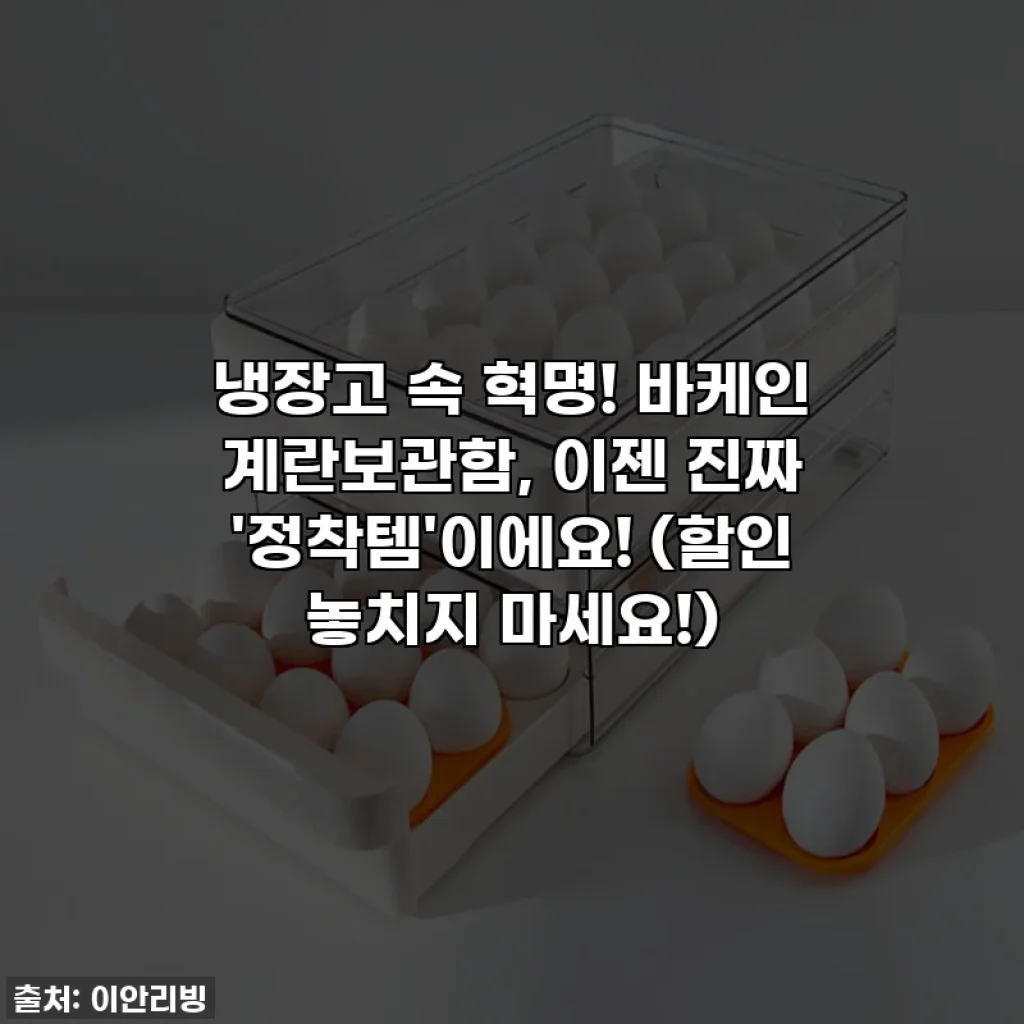 냉장고 속 혁명! 바케인 계란보관함, 이젠 진짜 '정착템'이에요! (할인 놓치지 마세요!)