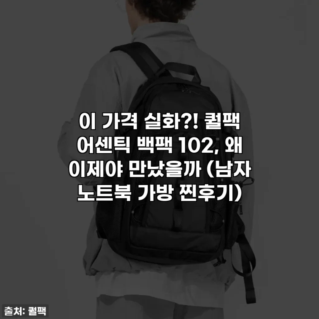 이 가격 실화?! 퀄팩 어센틱 백팩 102, 왜 이제야 만났을까 (남자 노트북 가방 찐후기)