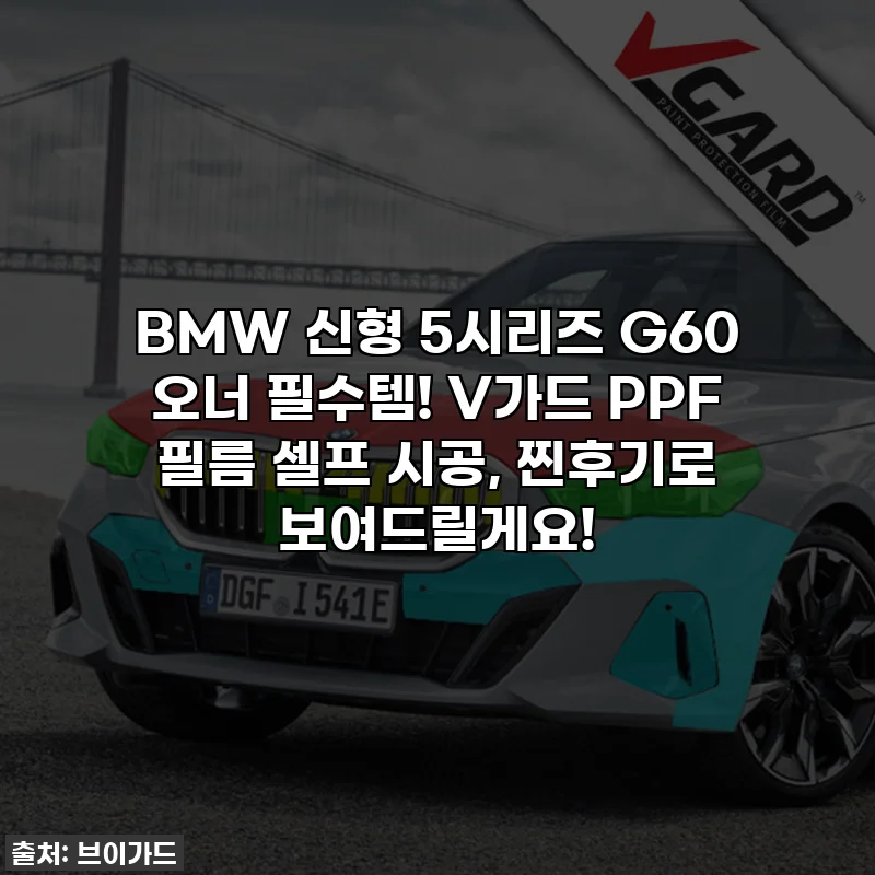 BMW 신형 5시리즈 G60 오너 필수템! V가드 PPF 필름 셀프 시공, 찐후기로 보여드릴게요!