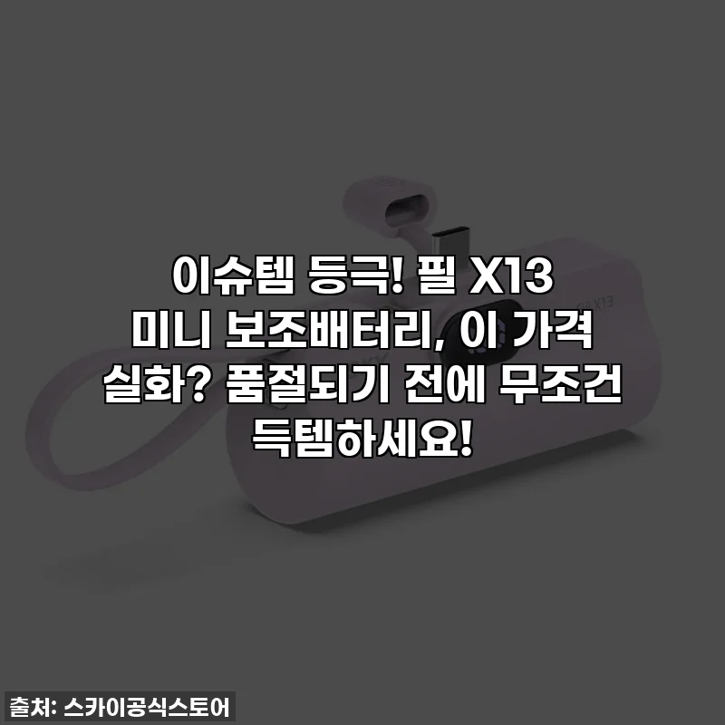 이슈템 등극! 필 X13 미니 보조배터리, 이 가격 실화? 품절되기 전에 무조건 득템하세요!