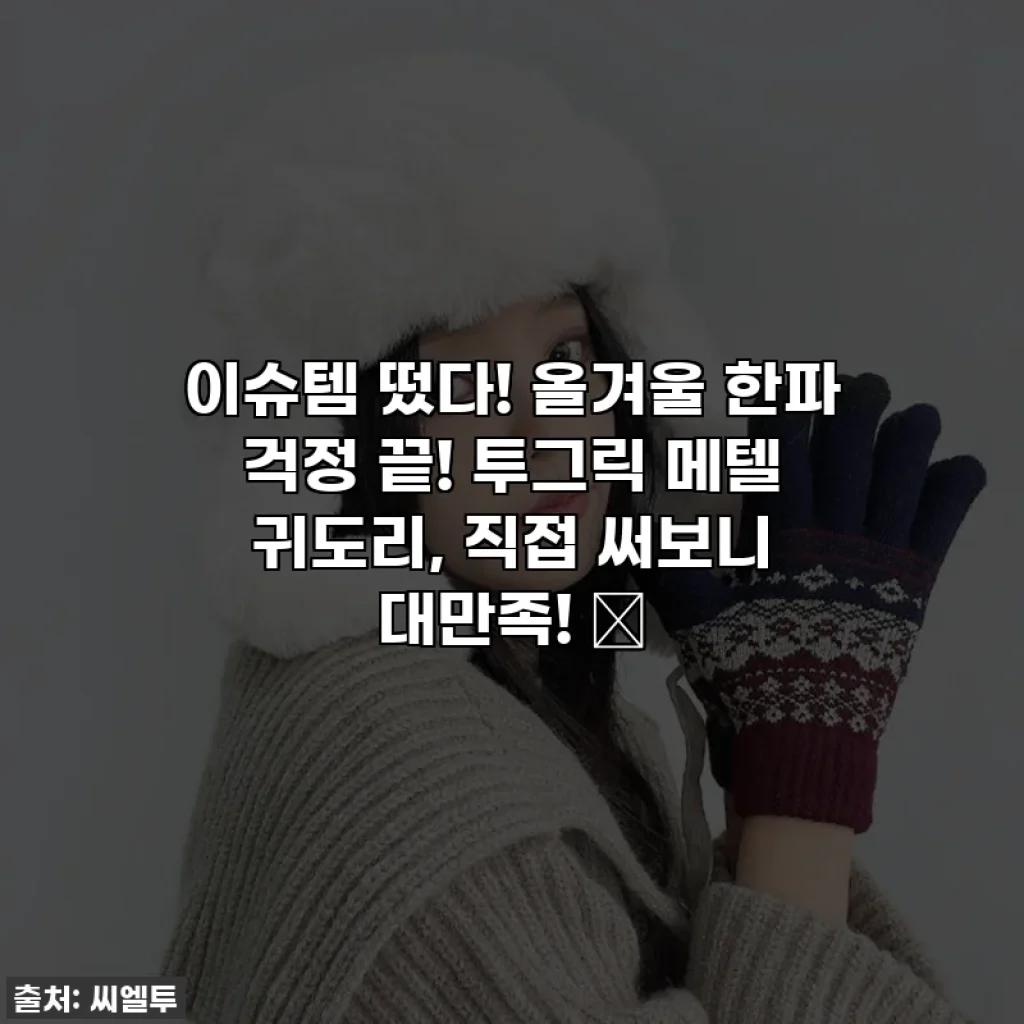 이슈템 떴다! 올겨울 한파 걱정 끝! 투그릭 메텔 귀도리, 직접 써보니 대만족! ✨