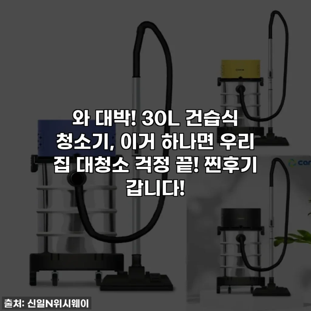 와 대박! 30L 건습식 청소기, 이거 하나면 우리 집 대청소 걱정 끝! 찐후기 갑니다!