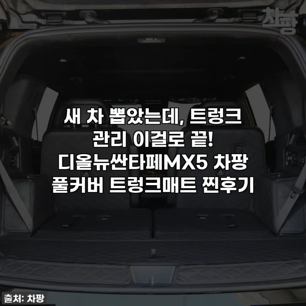 새 차 뽑았는데, 트렁크 관리 이걸로 끝! 디올뉴싼타페MX5 차팡 풀커버 트렁크매트 찐후기