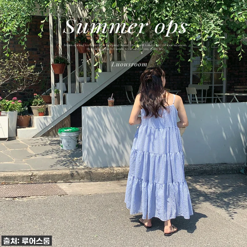 포레스트 여름 스트라이프 단가라 시어 관련 이미지 1