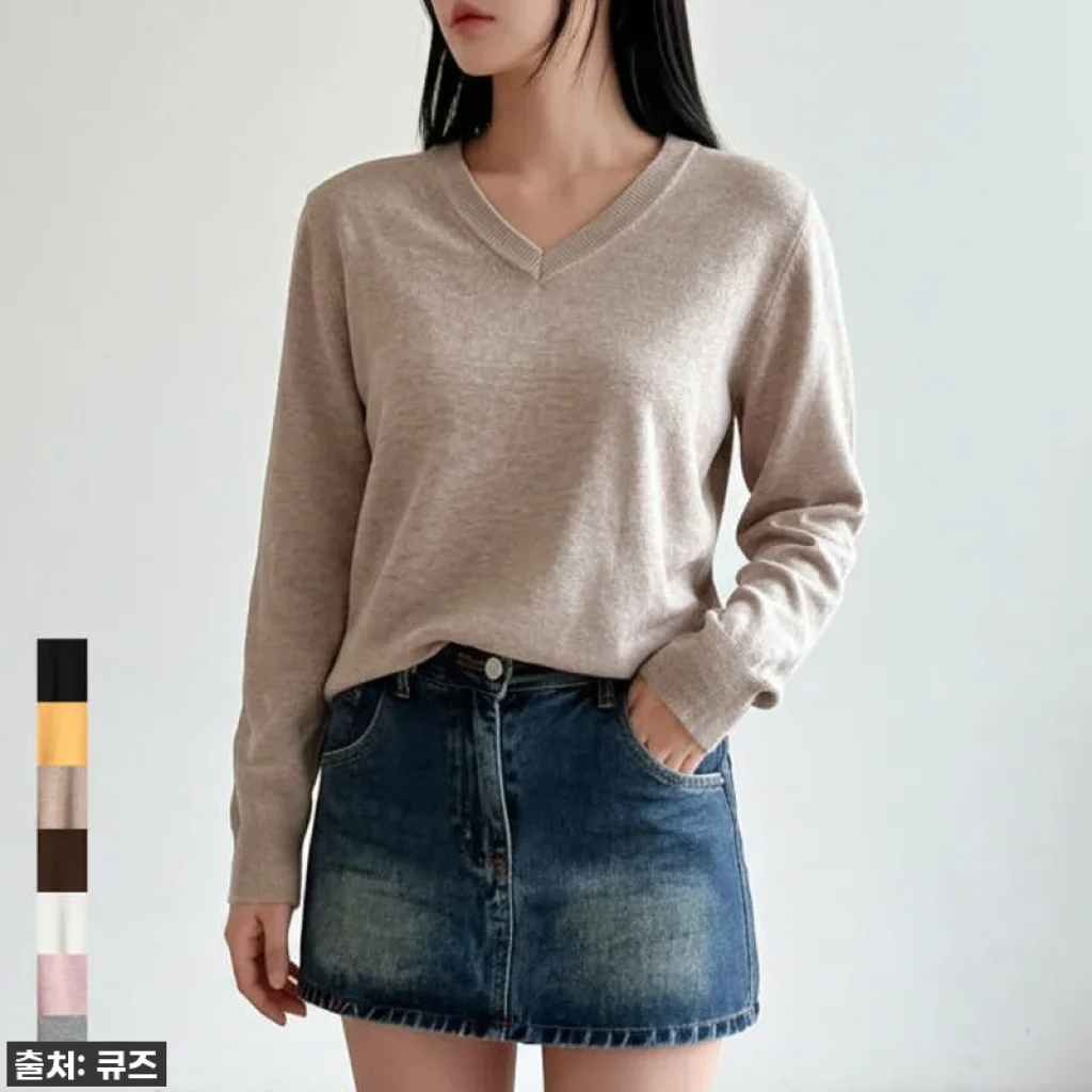 이슈템 떴다! 올겨울 교복 예약! 여성 루즈핏 캐시미어 브이넥 니트, 왜 이제야 만났을까? 찐후기!