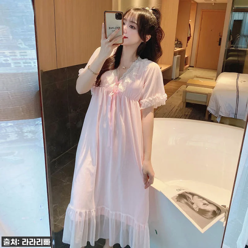 반팔 원피스 잠옷 여자홈웨어 관련 이미지 2