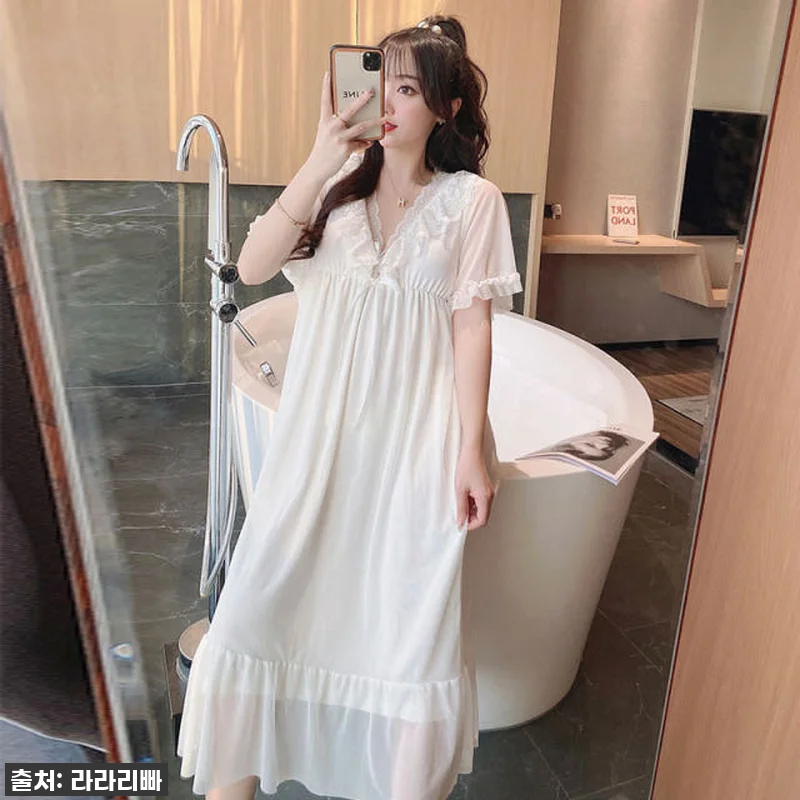 반팔 원피스 잠옷 여자홈웨어 관련 이미지 3