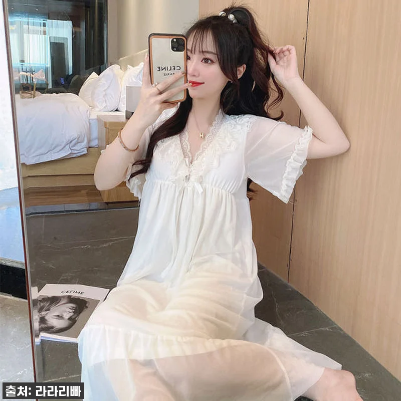 반팔 원피스 잠옷 여자홈웨어 관련 이미지 4