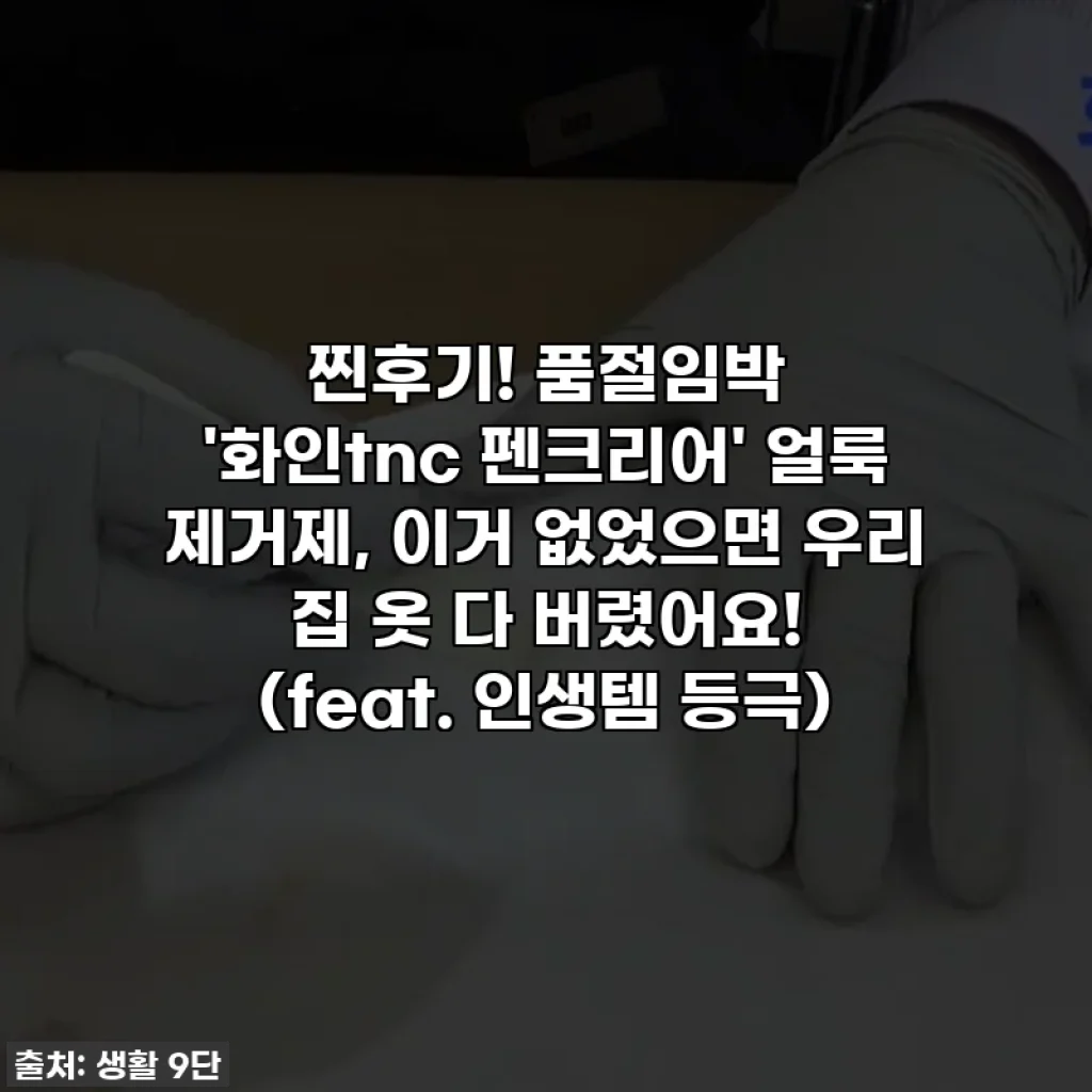 찐후기! 품절임박 '화인tnc 펜크리어' 얼룩 제거제, 이거 없었으면 우리 집 옷 다 버렸어요! (feat. 인생템 등극)