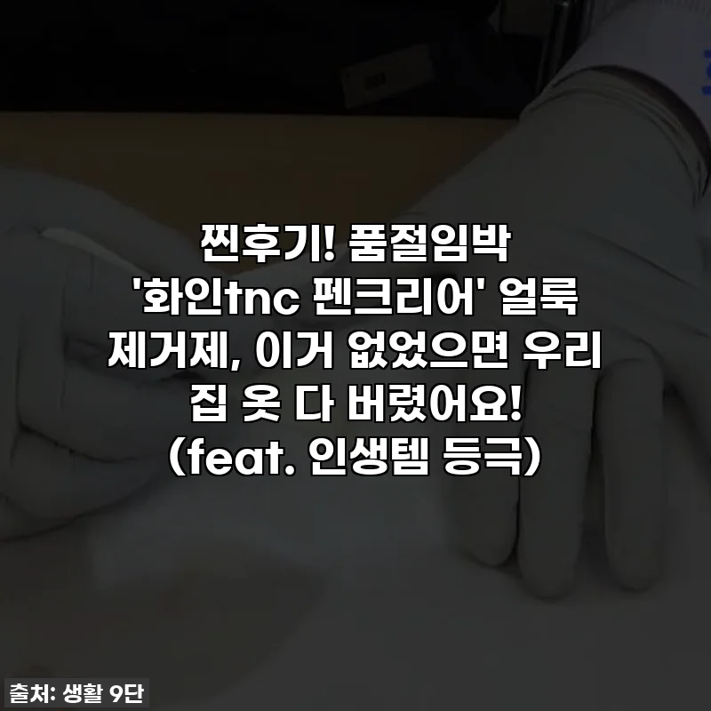 찐후기! 품절임박 '화인tnc 펜크리어' 얼룩 제거제, 이거 없었으면 우리 집 옷 다 버렸어요! (feat. 인생템 등극)