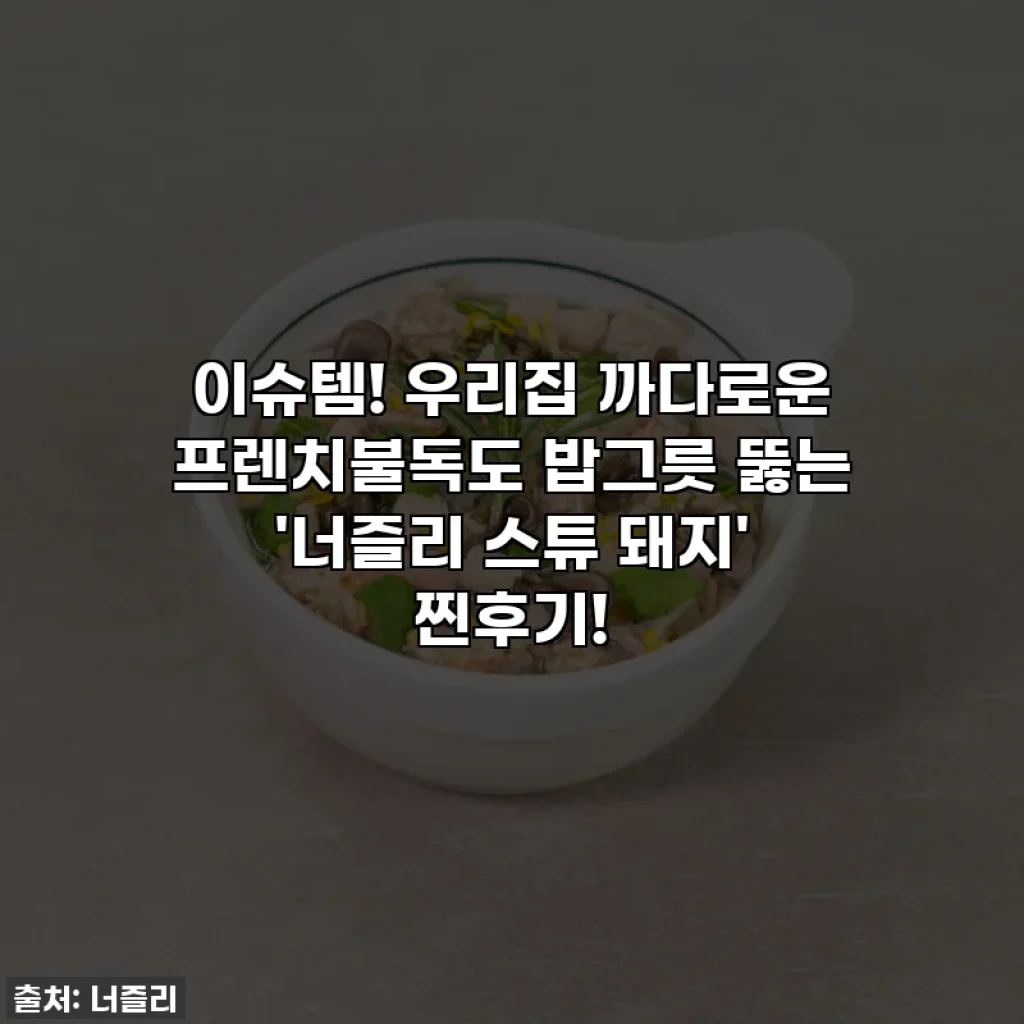 이슈템! 우리집 까다로운 프렌치불독도 밥그릇 뚫는 '너즐리 스튜 돼지' 찐후기!