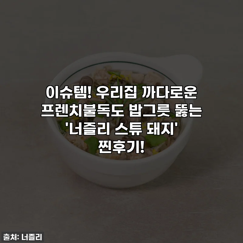 이슈템! 우리집 까다로운 프렌치불독도 밥그릇 뚫는 '너즐리 스튜 돼지' 찐후기!