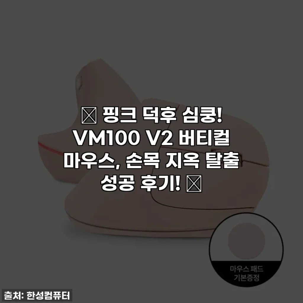 💖 핑크 덕후 심쿵! VM100 V2 버티컬 마우스, 손목 지옥 탈출 성공 후기! 💖