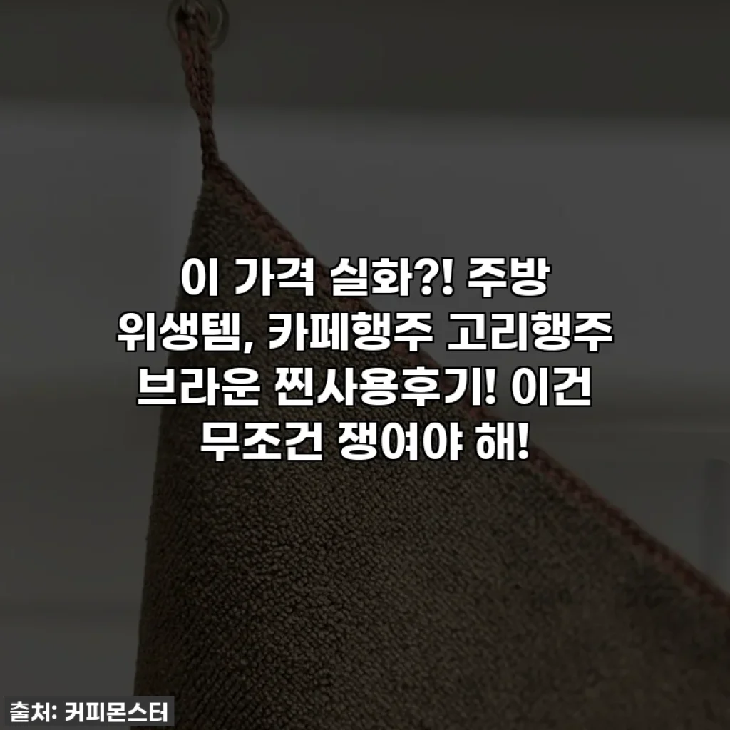 이 가격 실화?! 주방 위생템, 카페행주 고리행주 브라운 찐사용후기! 이건 무조건 쟁여야 해!