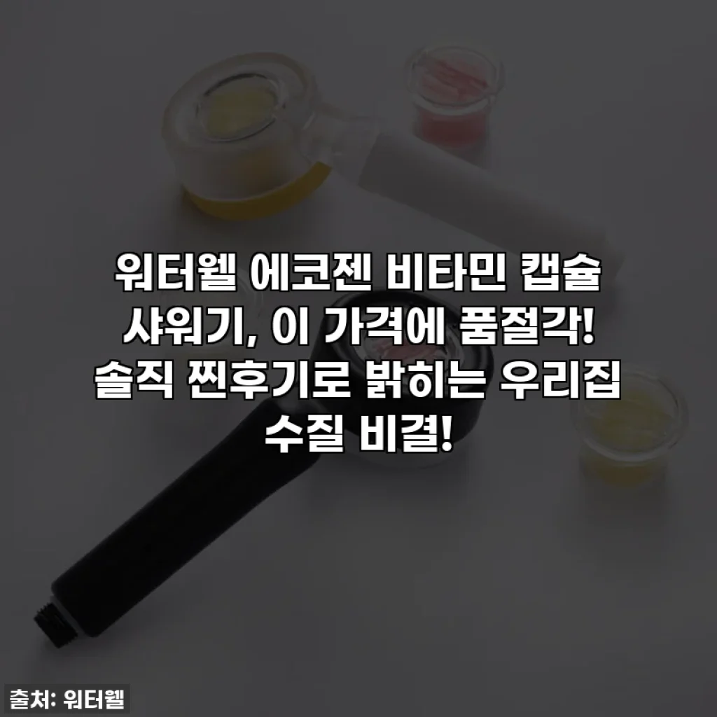 워터웰 에코젠 비타민 캡슐 샤워기, 이 가격에 품절각! 솔직 찐후기로 밝히는 우리집 수질 비결!