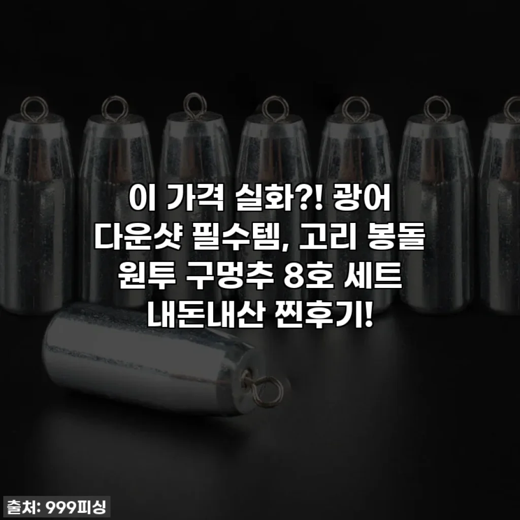 이 가격 실화?! 광어 다운샷 필수템, 고리 봉돌 원투 구멍추 8호 세트 내돈내산 찐후기!