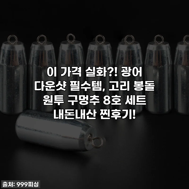 이 가격 실화?! 광어 다운샷 필수템, 고리 봉돌 원투 구멍추 8호 세트 내돈내산 찐후기!