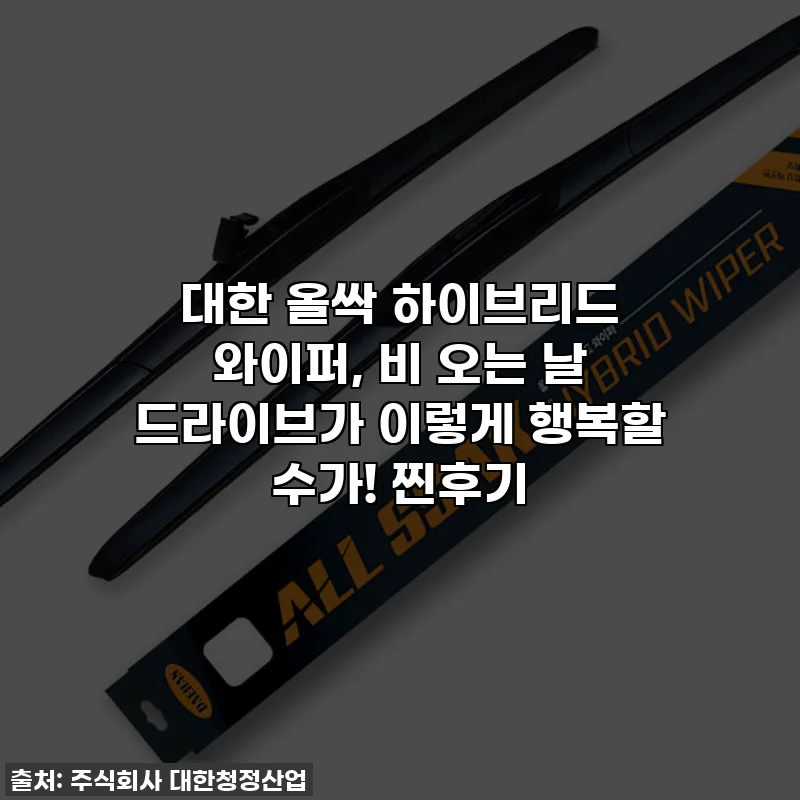 대한 올싹 하이브리드 와이퍼, 비 오는 날 드라이브가 이렇게 행복할 수가! 찐후기