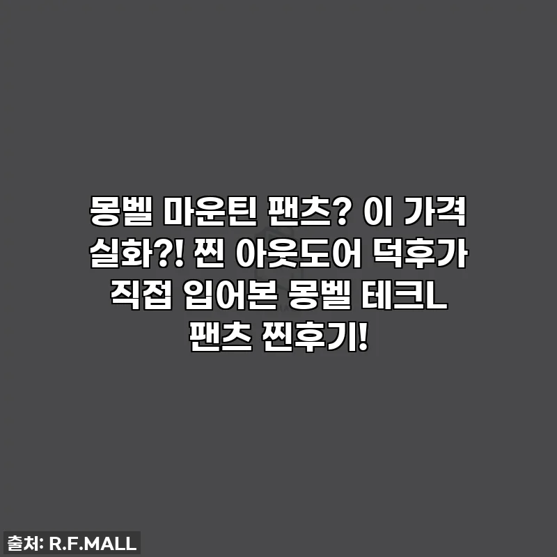몽벨 마운틴 팬츠? 이 가격 실화?! 찐 아웃도어 덕후가 직접 입어본 몽벨 테크L 팬츠 찐후기!