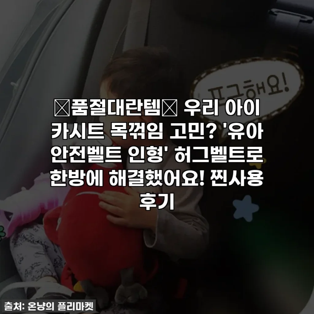 ✨품절대란템✨ 우리 아이 카시트 목꺾임 고민? '유아 안전벨트 인형' 허그벨트로 한방에 해결했어요! 찐사용 후기