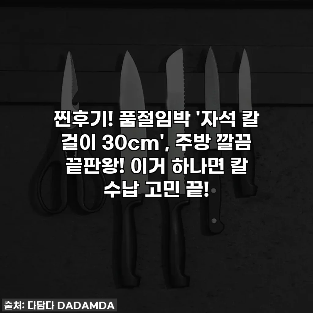 찐후기! 품절임박 '자석 칼 걸이 30cm', 주방 깔끔 끝판왕! 이거 하나면 칼 수납 고민 끝!