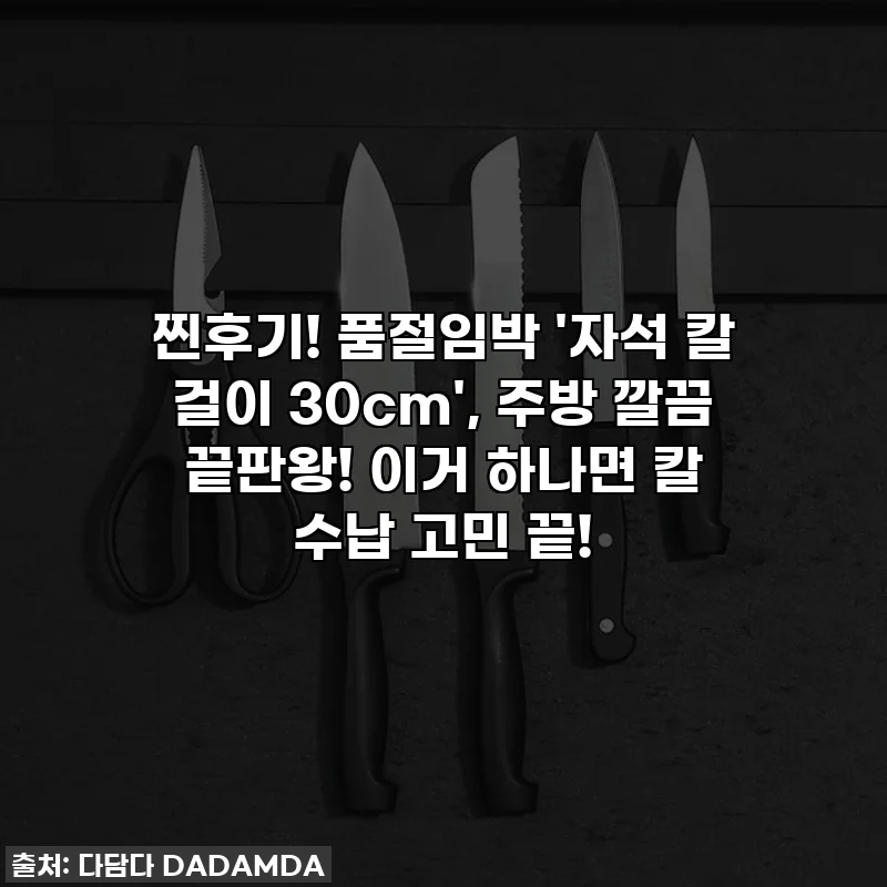찐후기! 품절임박 '자석 칼 걸이 30cm', 주방 깔끔 끝판왕! 이거 하나면 칼 수납 고민 끝!