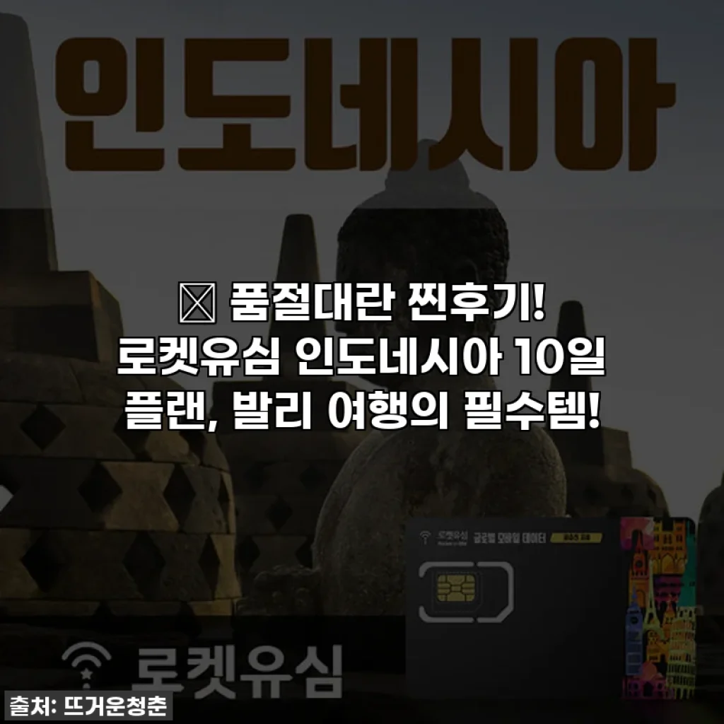 🔥 품절대란 찐후기! 로켓유심 인도네시아 10일 플랜, 발리 여행의 필수템!