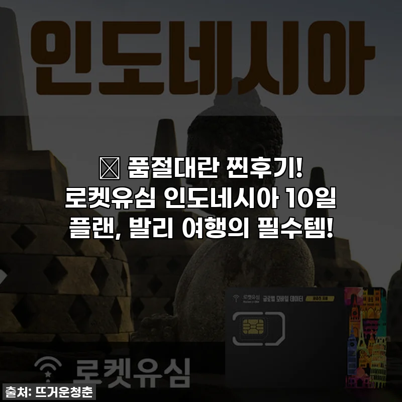 🔥 품절대란 찐후기! 로켓유심 인도네시아 10일 플랜, 발리 여행의 필수템!