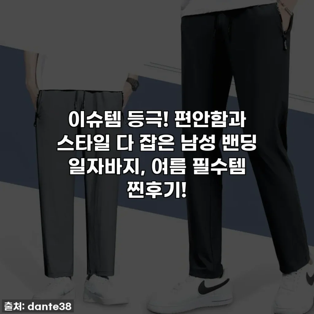 이슈템 등극! 편안함과 스타일 다 잡은 남성 밴딩 일자바지, 여름 필수템 찐후기!